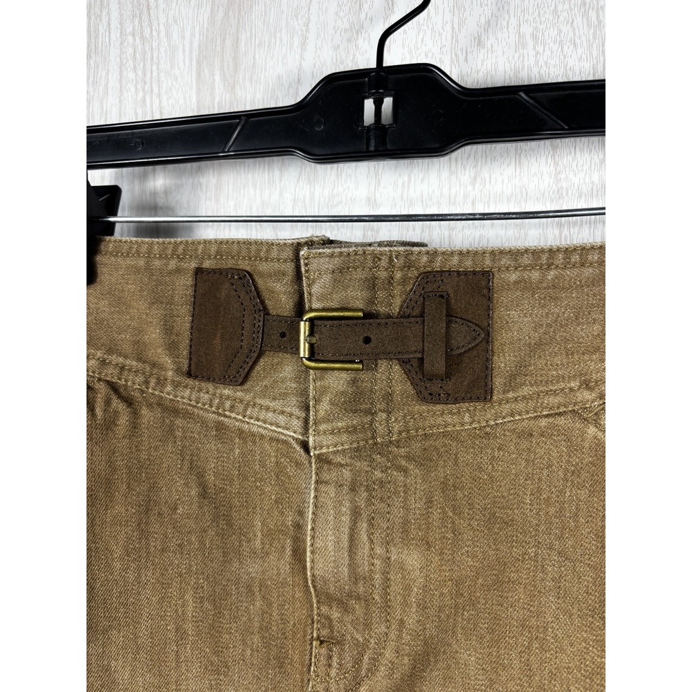 Lauren Ralph Lauren Denim Pencil Skirt 8 Brown Tan Equestrian Chic Classic - Picture 4 of 6